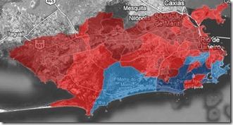 Mapa da Votação por Zona Eleitoral na Cidade do Rio