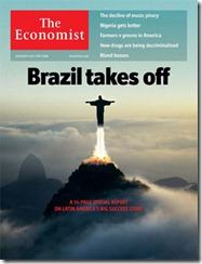 Capa da The Economist com Cristo Redentor decolando