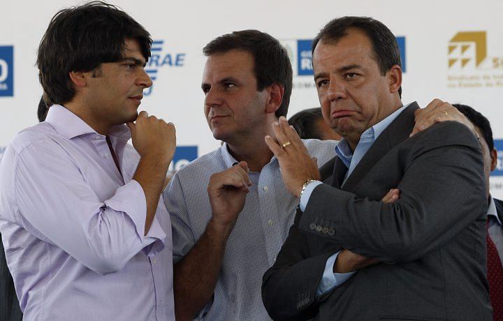 Pedro Paulo, Eduardo Paes e Sergio Cabral