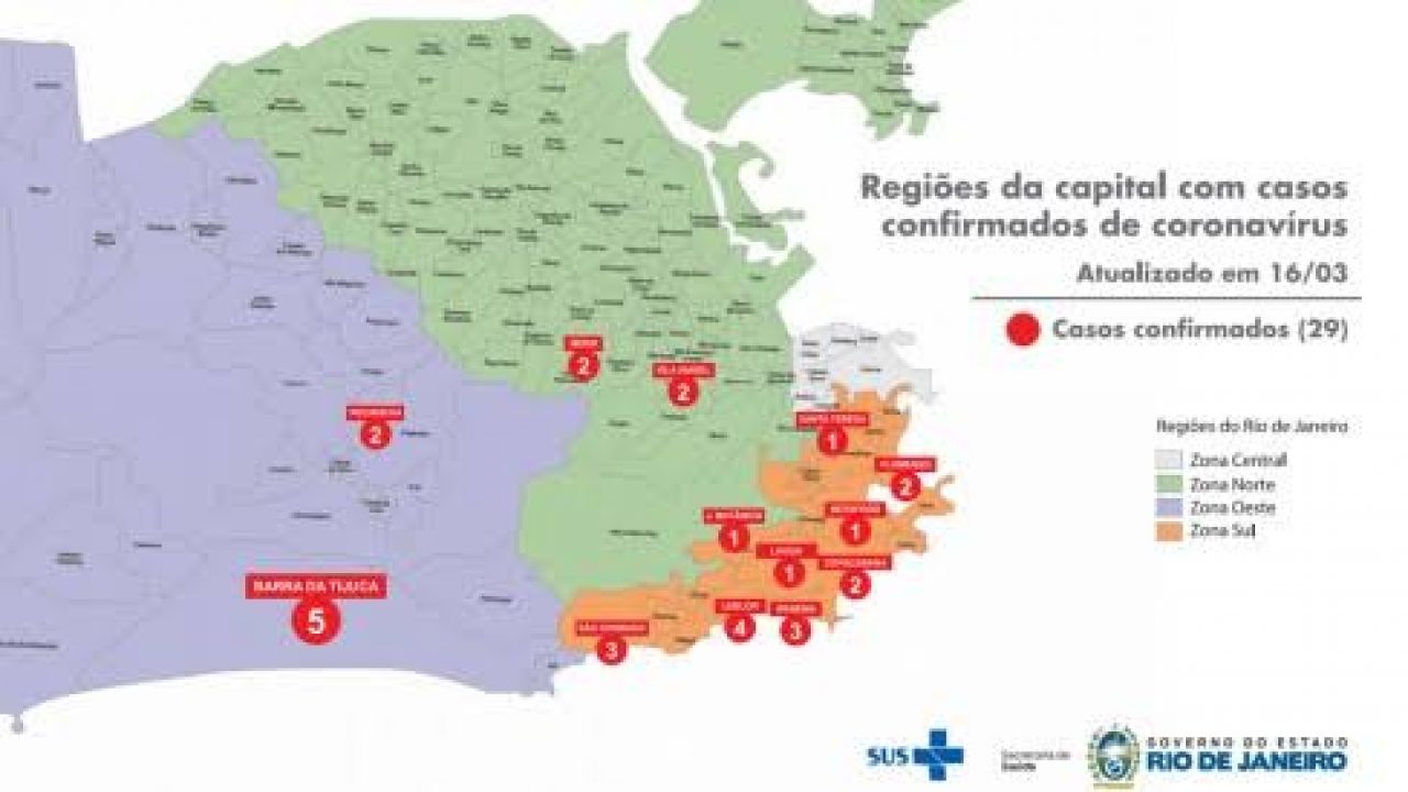 Secretaria Estadual De Saude Divulga Mapa Informando Bairros Do Rj Onde Houve Registros De Coronavirus Diario Do Rio De Janeiro
