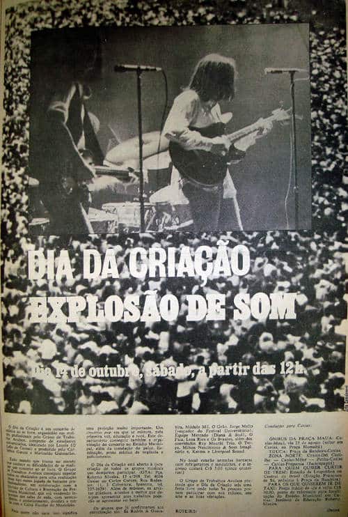 Primeiro festival de rock a céu aberto do país, aconteceu em Caxias em plena Ditadura