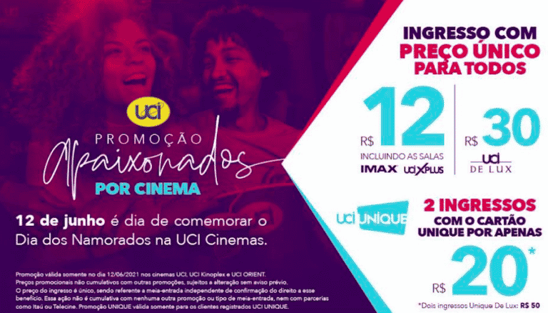 UCI Cinemas promove ação para o Dia dos Namorados