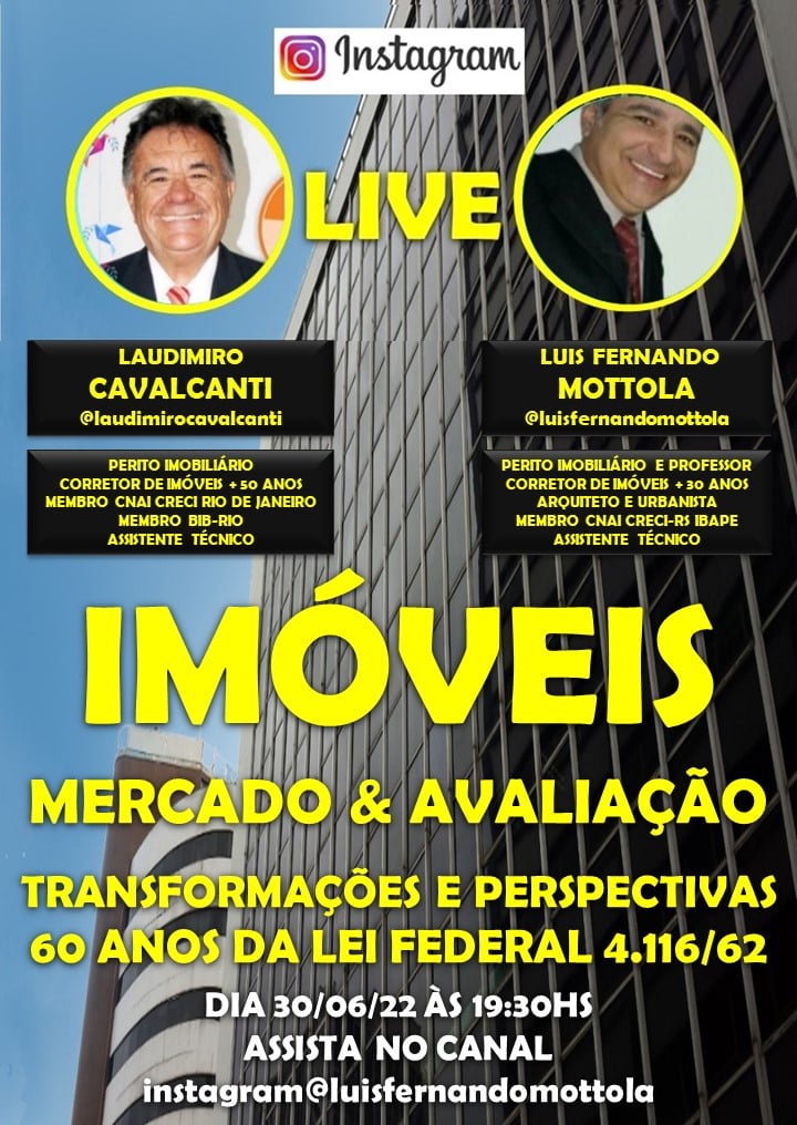 Laudimiro Cavalcanti e Luís Mottolo realizam live sobre perspectivas de um novo nicho no mercado imobiliário