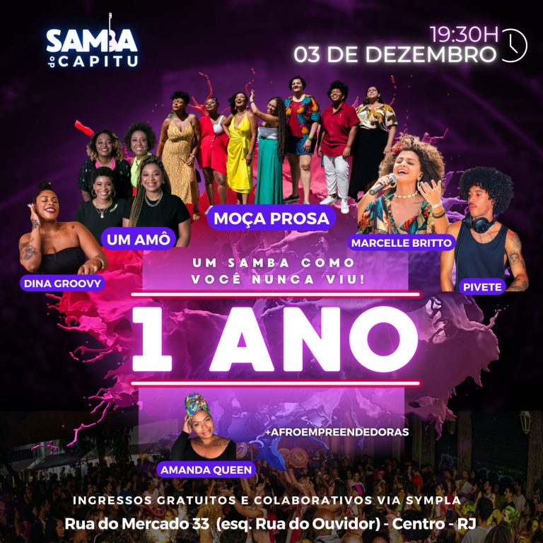 Samba do Capitu, no Centro do Rio, completa um ano neste sábado